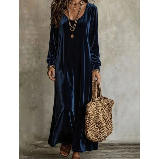 Selene Velvet Finish Maxi Dress