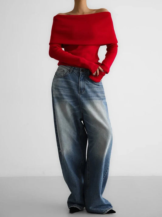 Eliza Foldover Neck Sweater