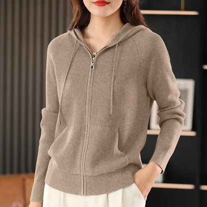 Raina Ribbed Hood Cardigan