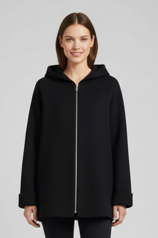 Women’s Hooded Jacket with Zip and Pockets