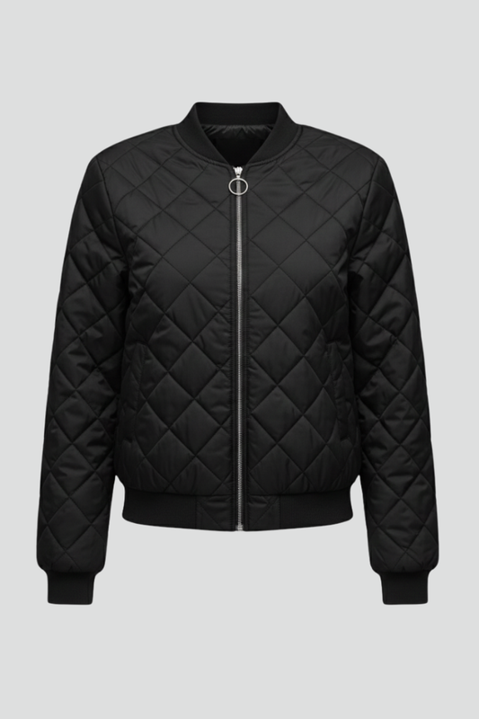 Women’s Jacket with Quilted Surface and Zip Closure