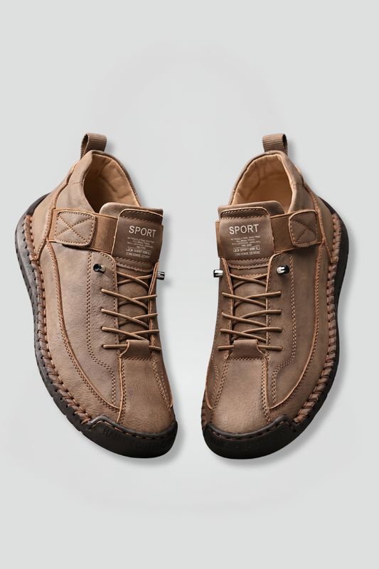 Women's Leather Trainers with Lace-Up Front for All-Day