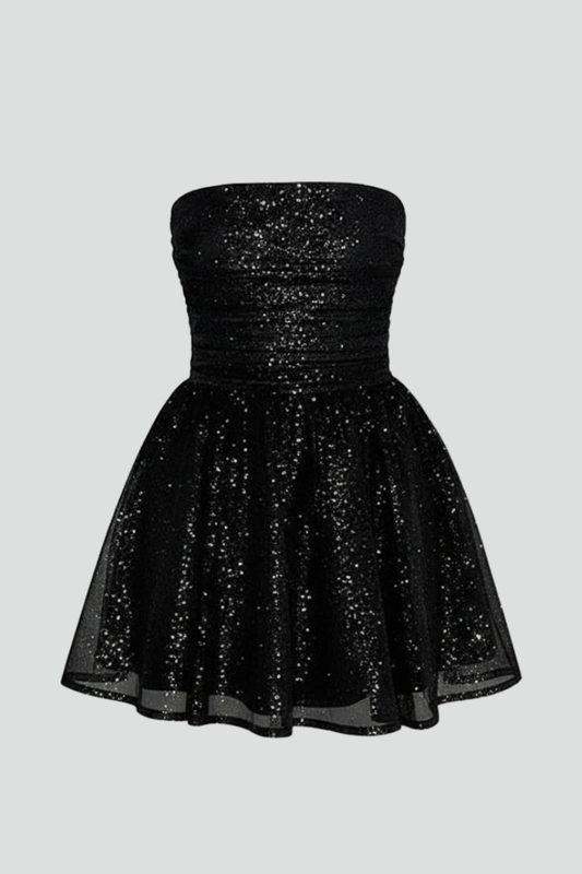 Women’s Mini Dress with Strapless Neckline